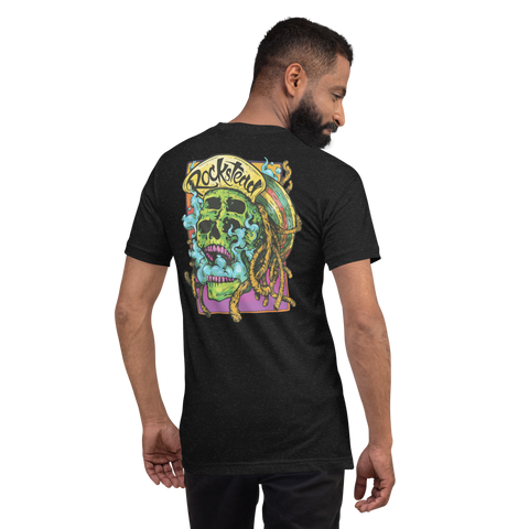 Smoking Skull T-Shirt with Chest Logo